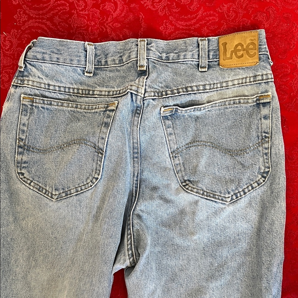 Lee Light Wash Straight Leg Jeans Men's 34x32 100% Cotton Vintage Denim